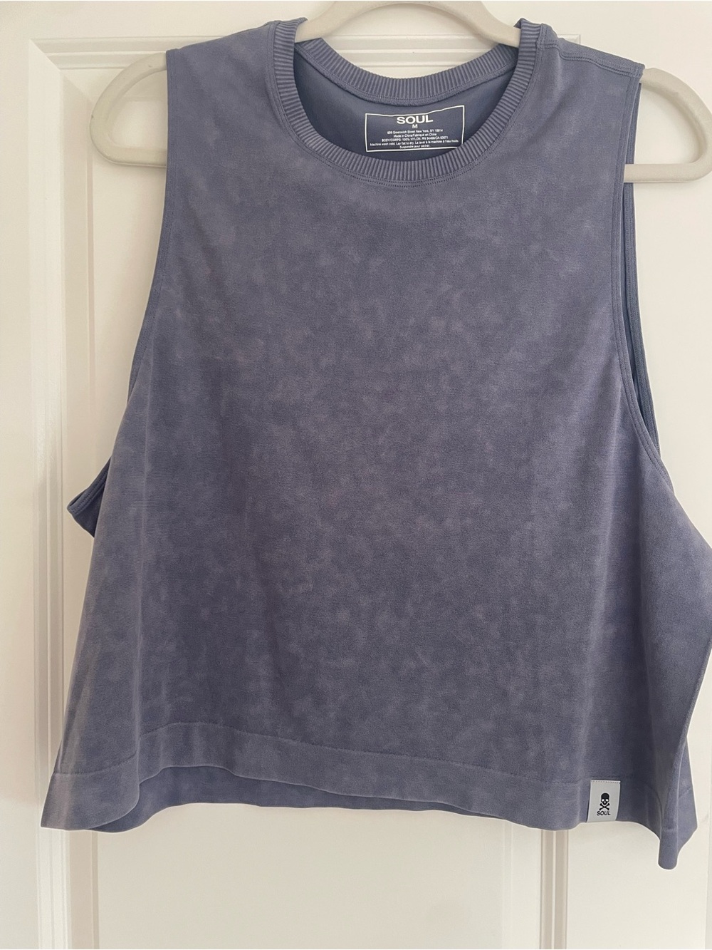 SOUL by soulcycle faded blue boxy tank